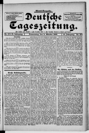 Deutsche Tageszeitung vom 08.10.1908