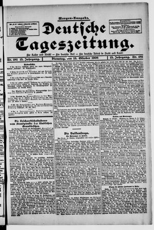 Deutsche Tageszeitung vom 13.10.1908