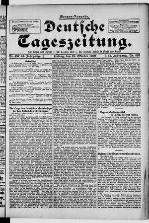 Deutsche Tageszeitung on Oct 16, 1908