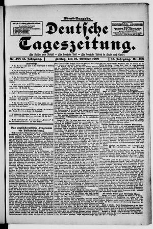 Deutsche Tageszeitung on Oct 16, 1908