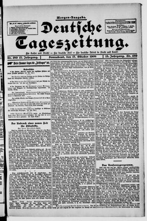 Deutsche Tageszeitung vom 17.10.1908