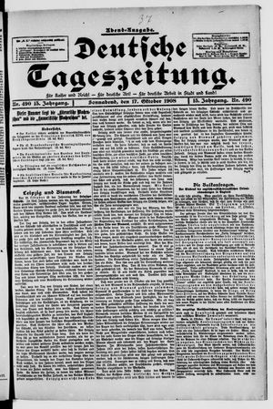 Deutsche Tageszeitung vom 17.10.1908