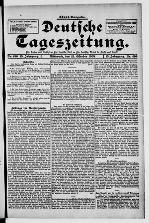 Deutsche Tageszeitung vom 21.10.1908