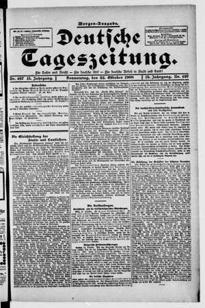 Deutsche Tageszeitung on Oct 22, 1908