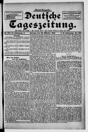 Deutsche Tageszeitung on Oct 23, 1908