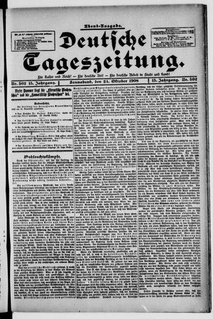 Deutsche Tageszeitung on Oct 24, 1908