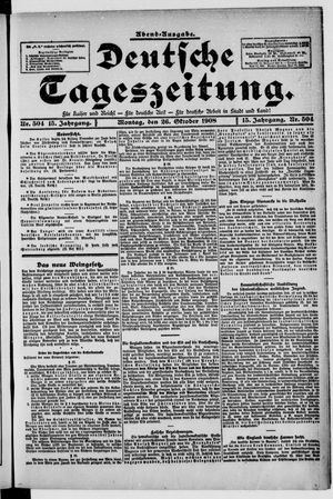 Deutsche Tageszeitung on Oct 26, 1908