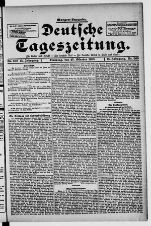 Deutsche Tageszeitung vom 27.10.1908