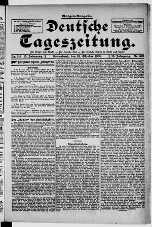 Deutsche Tageszeitung vom 31.10.1908