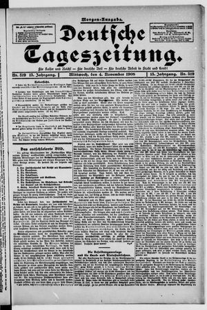 Deutsche Tageszeitung vom 04.11.1908