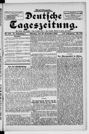 Deutsche Tageszeitung vom 16.11.1908