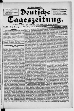 Deutsche Tageszeitung vom 17.11.1908