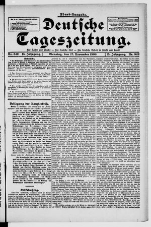 Deutsche Tageszeitung vom 17.11.1908