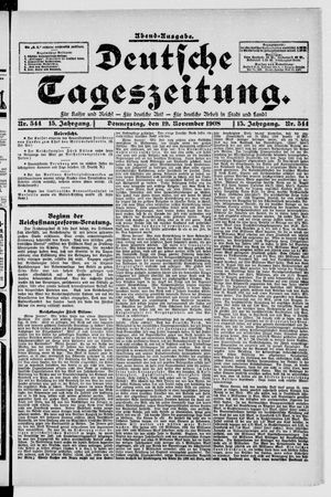 Deutsche Tageszeitung vom 19.11.1908