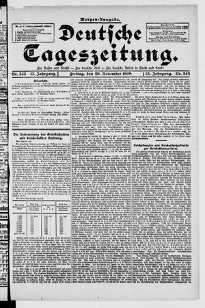 Deutsche Tageszeitung vom 20.11.1908