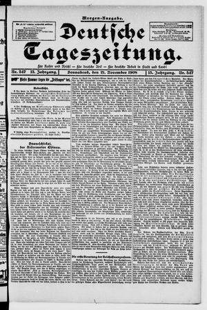 Deutsche Tageszeitung on Nov 21, 1908