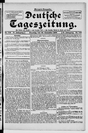 Deutsche Tageszeitung vom 22.11.1908