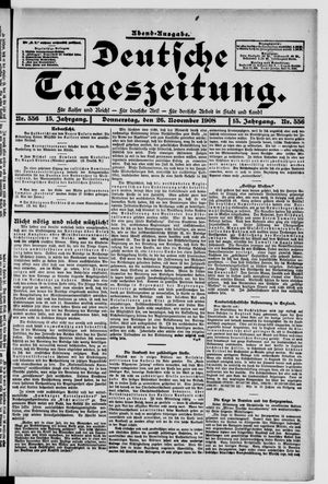 Deutsche Tageszeitung on Nov 26, 1908