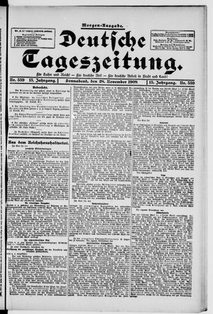 Deutsche Tageszeitung vom 28.11.1908