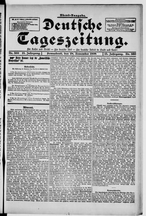 Deutsche Tageszeitung vom 28.11.1908