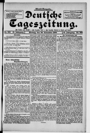 Deutsche Tageszeitung vom 30.11.1908
