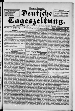 Deutsche Tageszeitung vom 03.12.1908
