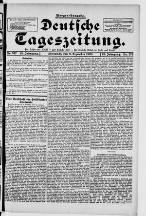 Deutsche Tageszeitung vom 09.12.1908
