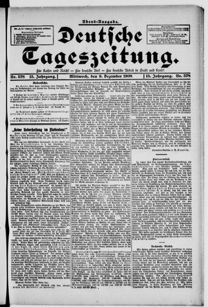Deutsche Tageszeitung vom 09.12.1908