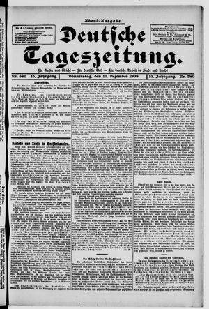 Deutsche Tageszeitung vom 10.12.1908