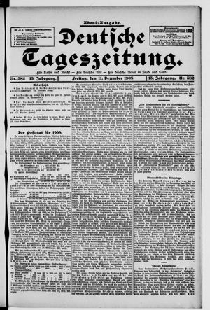 Deutsche Tageszeitung on Dec 11, 1908