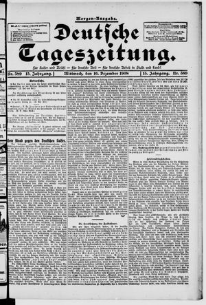 Deutsche Tageszeitung vom 16.12.1908