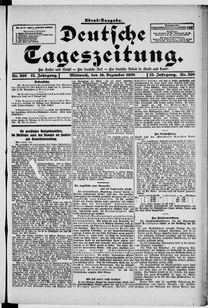 Deutsche Tageszeitung vom 16.12.1908