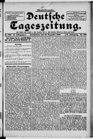 Deutsche Tageszeitung on Dec 19, 1908