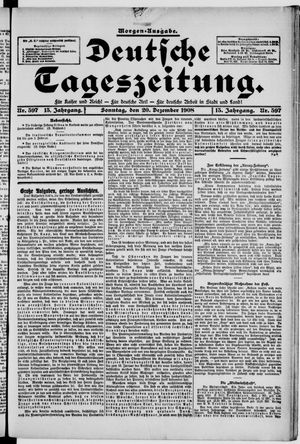 Deutsche Tageszeitung on Dec 20, 1908