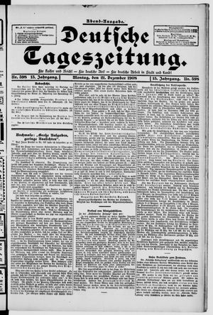 Deutsche Tageszeitung on Dec 21, 1908