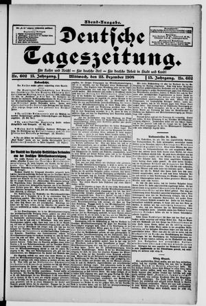 Deutsche Tageszeitung on Dec 23, 1908