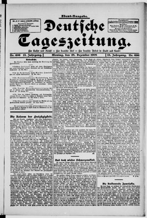 Deutsche Tageszeitung vom 28.12.1908
