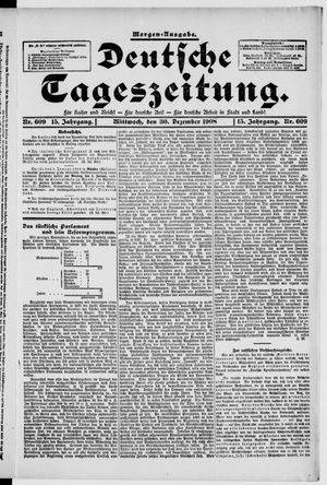 Deutsche Tageszeitung vom 30.12.1908