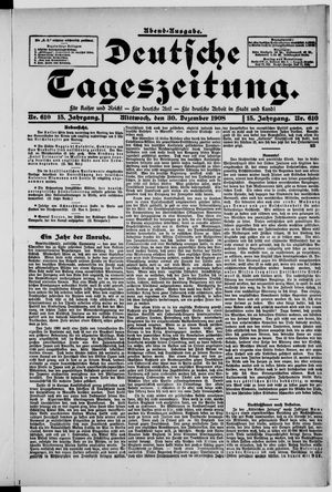 Deutsche Tageszeitung vom 30.12.1908