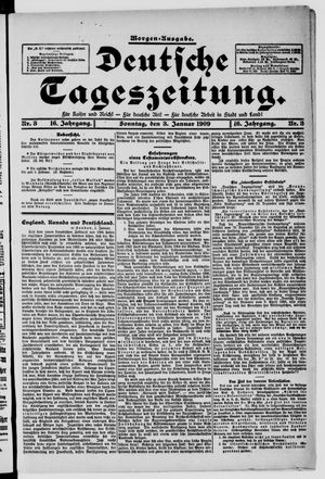 Deutsche Tageszeitung on Jan 3, 1909