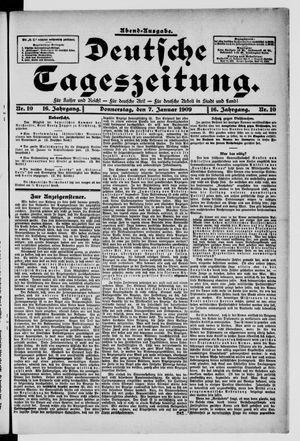 Deutsche Tageszeitung vom 07.01.1909