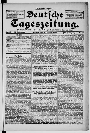Deutsche Tageszeitung vom 08.01.1909
