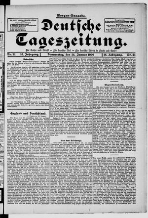 Deutsche Tageszeitung vom 14.01.1909
