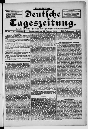Deutsche Tageszeitung vom 14.01.1909