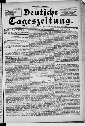 Deutsche Tageszeitung on Jan 16, 1909