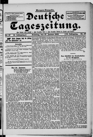 Deutsche Tageszeitung vom 17.01.1909