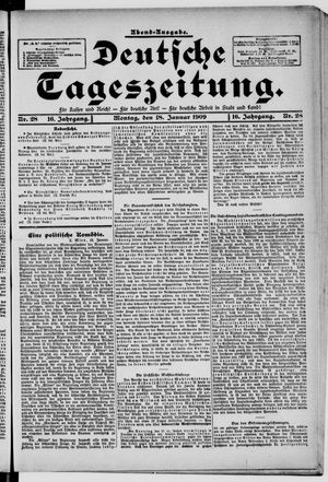 Deutsche Tageszeitung on Jan 18, 1909