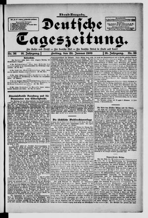 Deutsche Tageszeitung vom 22.01.1909