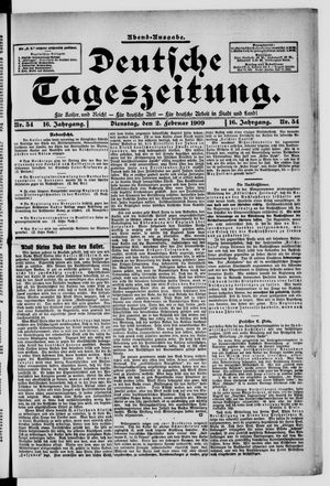 Deutsche Tageszeitung on Feb 2, 1909