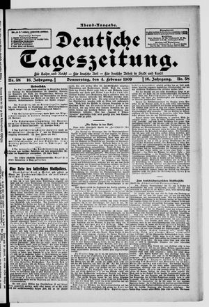 Deutsche Tageszeitung on Feb 4, 1909